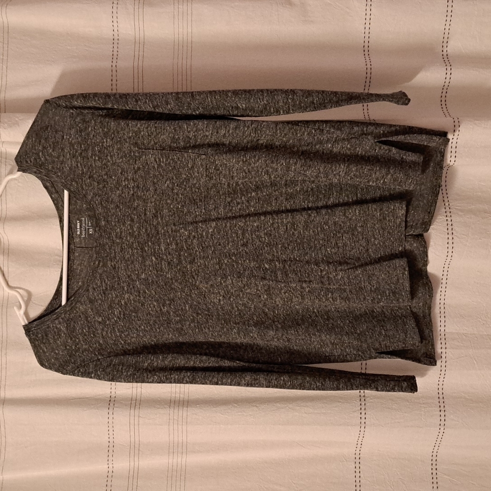 Old Navy Boyfriend long sleeve grey top xs size